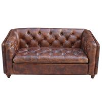 Buy cheap Retro Small 2 Seater Leather Chesterfield Sofa Defaico Furniture product