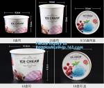 OEM Print logo food grade cheap disposable icecream cup with lids,flexo printing
