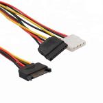18AWG Power Cable Cord 15 Pin SATA Male To 4 Pin IDE Molex female For Motherboar