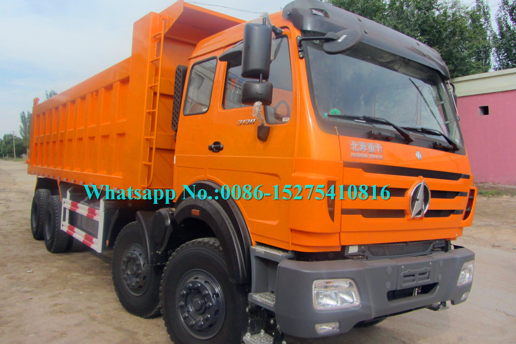 4138K 380HPHeavy Duty Dump Truck 8x4 For DR CONGO With 35T Load Capacity