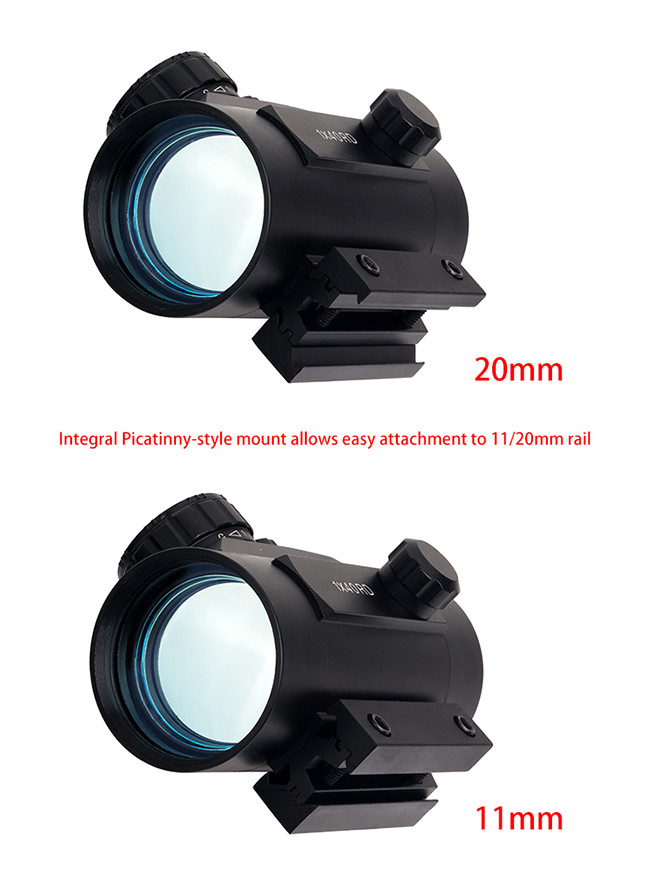 Outdoor Hunting Reflex Optic Sights Tactical 1X40 Illuminated Red Green Dot With 11 / 20mm Rail