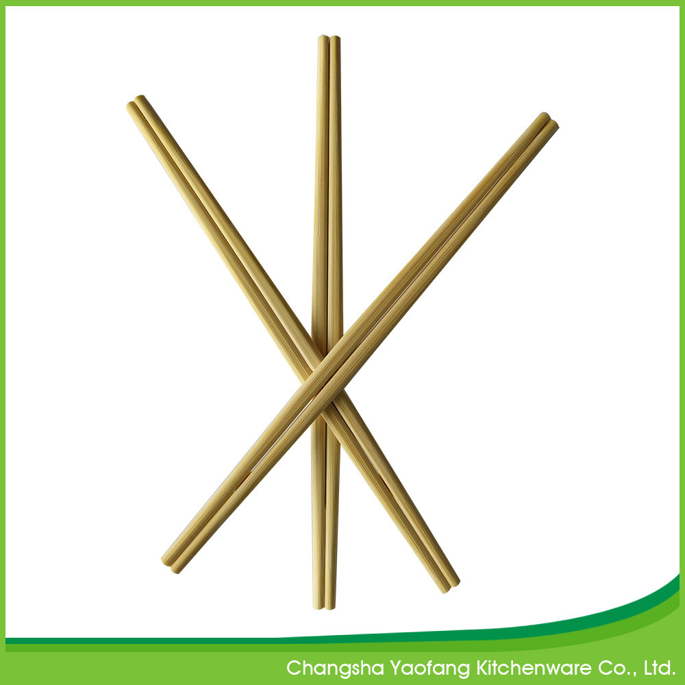 Nature Double Bamboo Chopsticks; Open Paper Packing