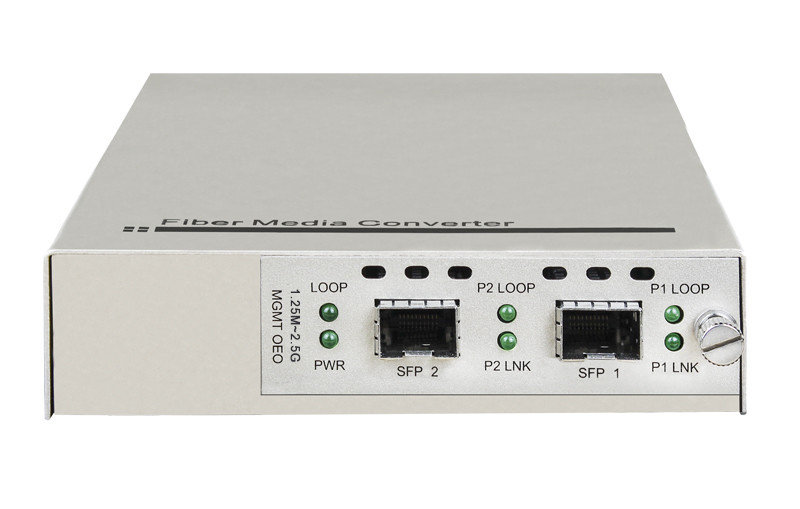 2U Rack 10G SFP To SFP Media Converter 16 Channel Supports Web SNMP Console