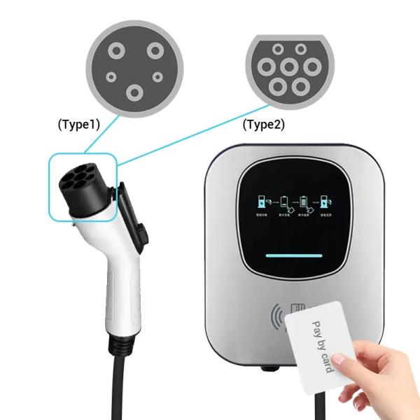 Buy cheap Tesla 7 Kilowatts Swiping Card 220v Type 1 EV Charger With LED Screen from wholesalers
