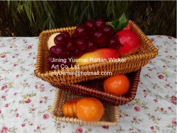 Buy cheap 2016 wicker tray basket wicker storage basket willow fruit tray square shape from wholesalers