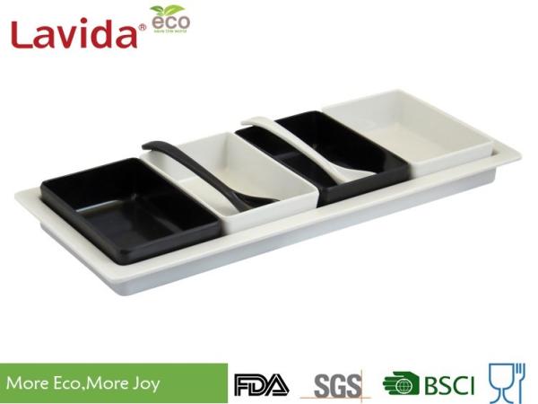 Buy cheap BPA Free Non - Toxic Melamine Dinner Trays Dishwasher Safe With Removable Bowl / Spoon from wholesalers