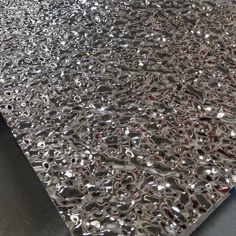 Water Ripple Stainless Steel Sheet AISI304 Gold Mirror Small Big Waterwave Pattern Sheet