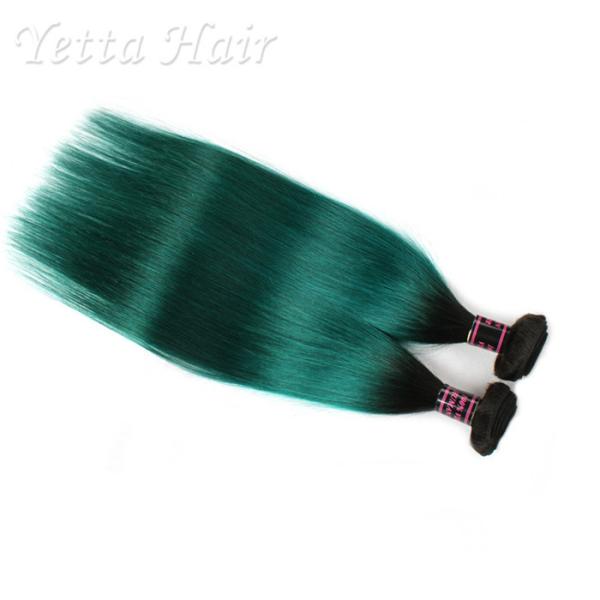 Buy cheap Dark Root Green Brazilian Virgin Remy Human Hair / Silky Straight Hair Weave from wholesalers