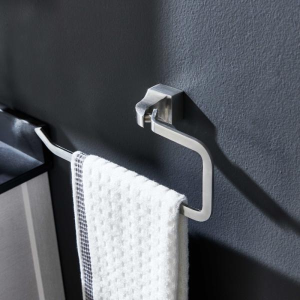 Warm Grey Satin Finish Bathroom Towel Rings Wall Mounted Hand Sus304 Customizabl
