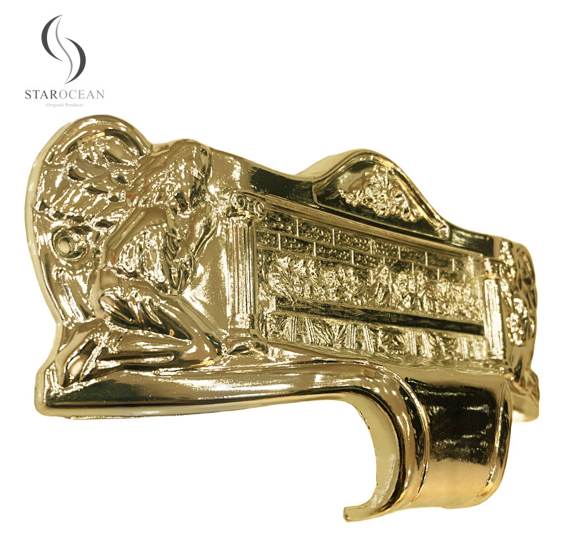 Customized Light Gold Plastic Oversized Coffin Handle For Funeral Ornamentation 19# LG