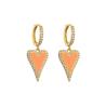 Buy cheap Enamel 14K Gold Jewelry CZ Zircon Love Shape Ear Rings from wholesalers