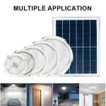 6V Solar Circular Ceiling Lamp LED Waterproof for Indoor/Outdoor Garden and