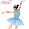 Buy cheap Diagonal Neckline Glitter Floral Tutu Dress Blue Little Girls Dance Clothes from wholesalers