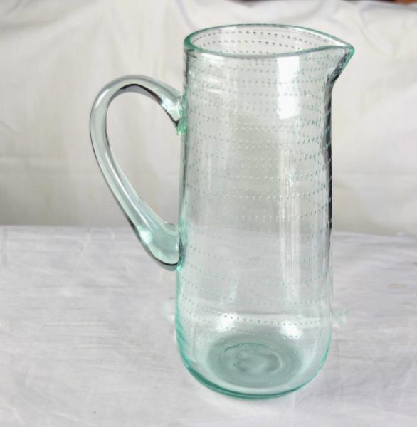 Buy cheap Recycle Green Spiraling Bubbles Glass Water Pitcher , Large Glass Pitcher from wholesalers