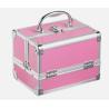 Buy cheap Custom Aluminium Cosmetic Case Black Leather Lining Inside Makeup Vanity Box for 250 X 180 X 230mm from wholesalers