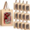 Buy cheap Custom Flower Gift Packaging Kraft Paper Bags With Transparent Window and Custom Logo from wholesalers