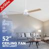 Buy cheap 50W Indoor Remote Control Modern LED Ceiling Fan With 3 MDF Blades from wholesalers
