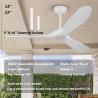 Buy cheap 3 Wooden Blade Modern LED Ceiling Fans Indoor Outdoor Patio Ceiling Fan 60 Inch from wholesalers