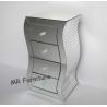 Buy cheap S Shape Silver Mirrored Chest , 4 Drawers Mirrored Bedroom Dresser Wooden Base from wholesalers