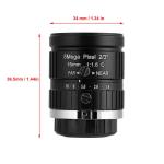 16mm HD 2/3" C Port 5MP F1.6 Industrial Camera Lens 17.53mm BFL