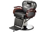 Reclining Backrest Salon Barber Chair Brown With PU Leather Materials 48.5 KGs