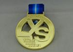 Hockey Die Cast Medals With Blue Ribbon For Sport Meeting / Festival