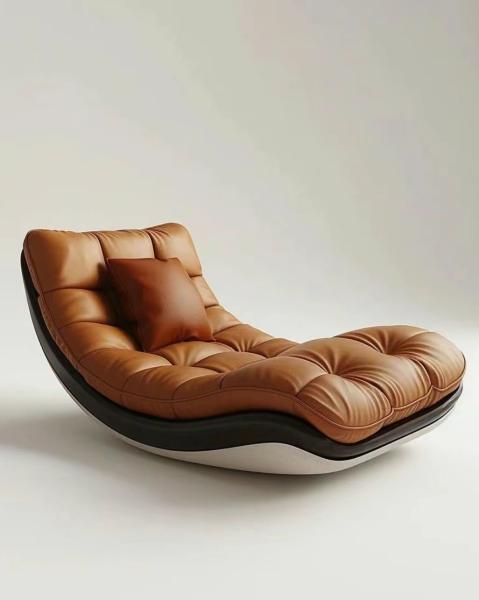 Modern Retro Single Reclining Chaise Lounge Sofa Home Furniture Use Bedroom