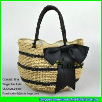 Buy cheap LUDA new striped straw beach bags totes bowknot raffia straw handbags product