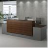Buy cheap 2.4M Office Reception Desk Grey Wooden Hotel Front Desk Counter from wholesalers