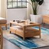 Buy cheap European Style Wooden Coffee Table Square With Drawers Living Room Furniture from wholesalers