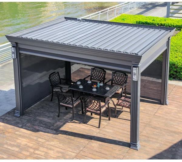 Buy cheap Motorized Louvered Pergola Hardtop Gazebo Aluminum Louvered Pergola from wholesalers