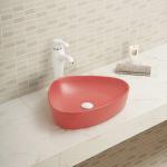 Low Water Absorption Counter Top Bathroom Sink Green Color Irregular Basin