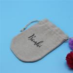 Customized Christmas Jute Bags , Durable Logo Printing Jute Drawstring Pouch