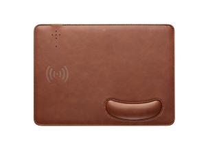 China Customised Logo 10W Wireless Charging Mouse Pad With Wrist Rest on sale