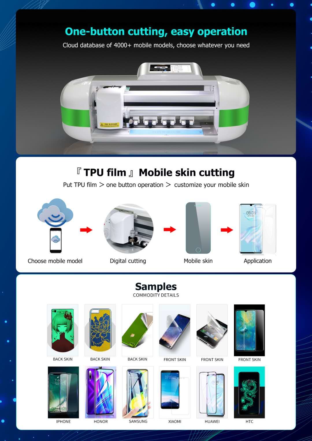 800mm/S Vinyl Cutter Machine For Smart Phone Tablet Protector