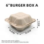 Sugar Cane Bamboo Pulp Hamburger Box Camping Parties Lunches Food Packaging