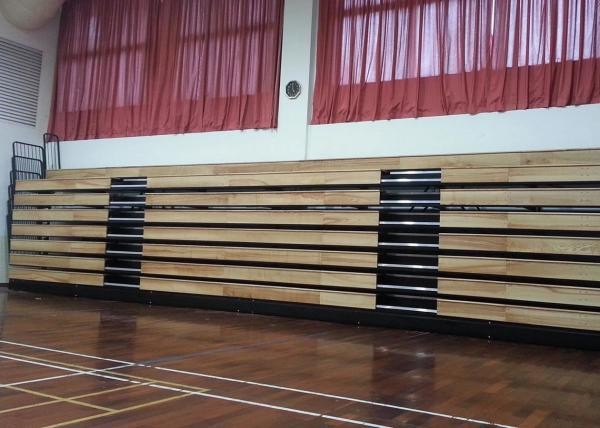 Buy cheap Motorized Retractable Gym Seating Wooden Bench For Multi - Functional Hall from wholesalers
