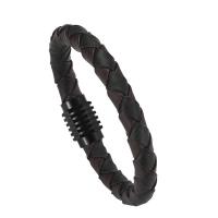 Buy cheap Hot stainless steel magnet buckle leather rope bracelet men custom leather product