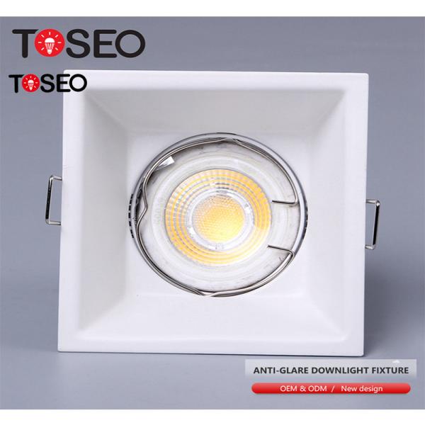 Quality Square 88mm Anti Glare Downlights White Recessed Spotlights Living Room for sale