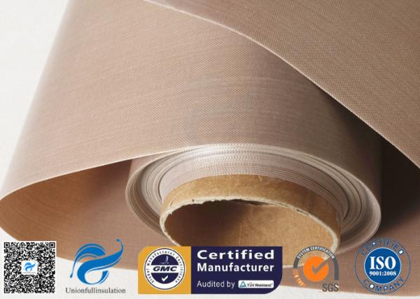 Buy cheap Tan PTFE Coated Fiberglass Fabric For Hot Press Anti Stick Purposes from wholesalers