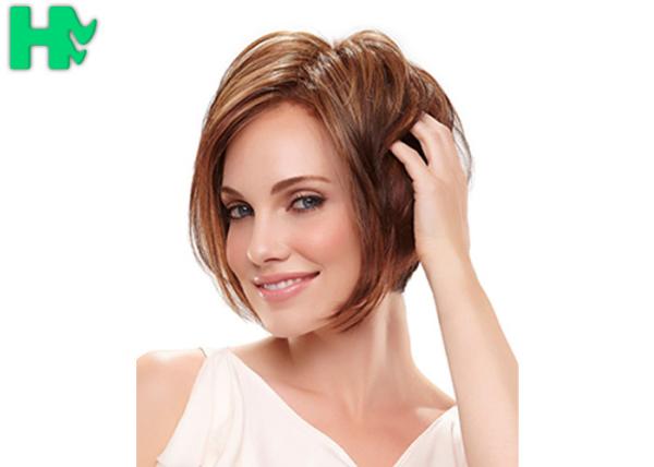 Buy cheap Short Straight Dark Brown Synthetic Hair Wigs , Full Lace Synthetic Wigs from wholesalers