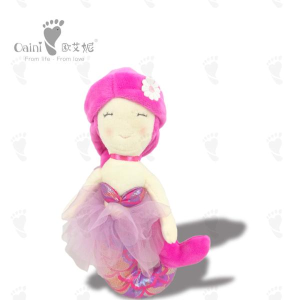 Buy cheap 32cm Cotton Stuffed Animal Child Friendly Barbie Mermaid With Pink Hair from wholesalers