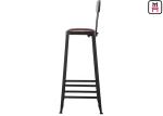 Indoor Industrial High Back Bar Stools With Solid Wood Frame / Removable