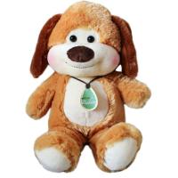 Buy cheap Sitting Pose Brown Dog with Tag Badge Plush Toys product