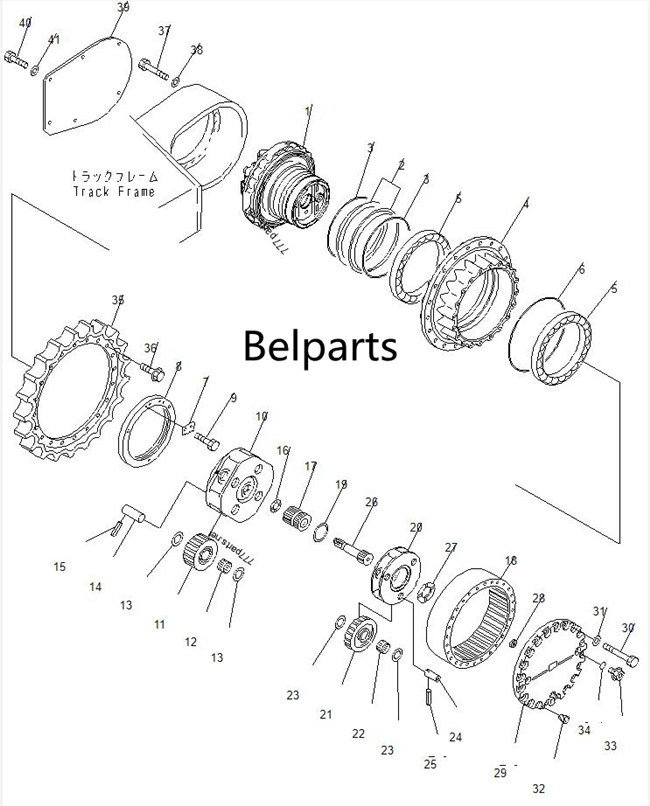 Level 1 Level 2 Spider Assy Planetary Gear Parts , 207-27-00371 PC360-7 Travel Gearbox 1st 2nd Carrier Assy