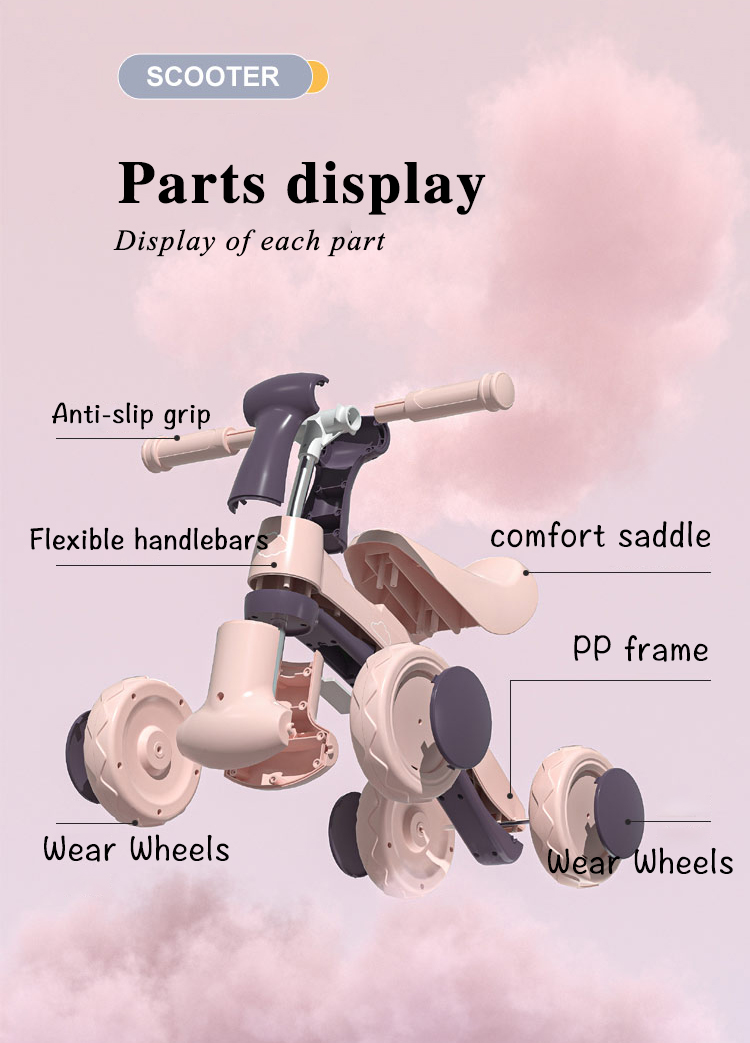 PP Plastic Baby Inch No Pedal Balance Bike Scooter Car for Kids' Ride On Bicycle