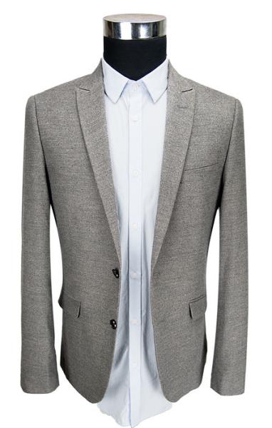 Buy cheap Office Mens Knit Blazer Casual Slim Fit Knit Fabric Blazer Grey Color from wholesalers
