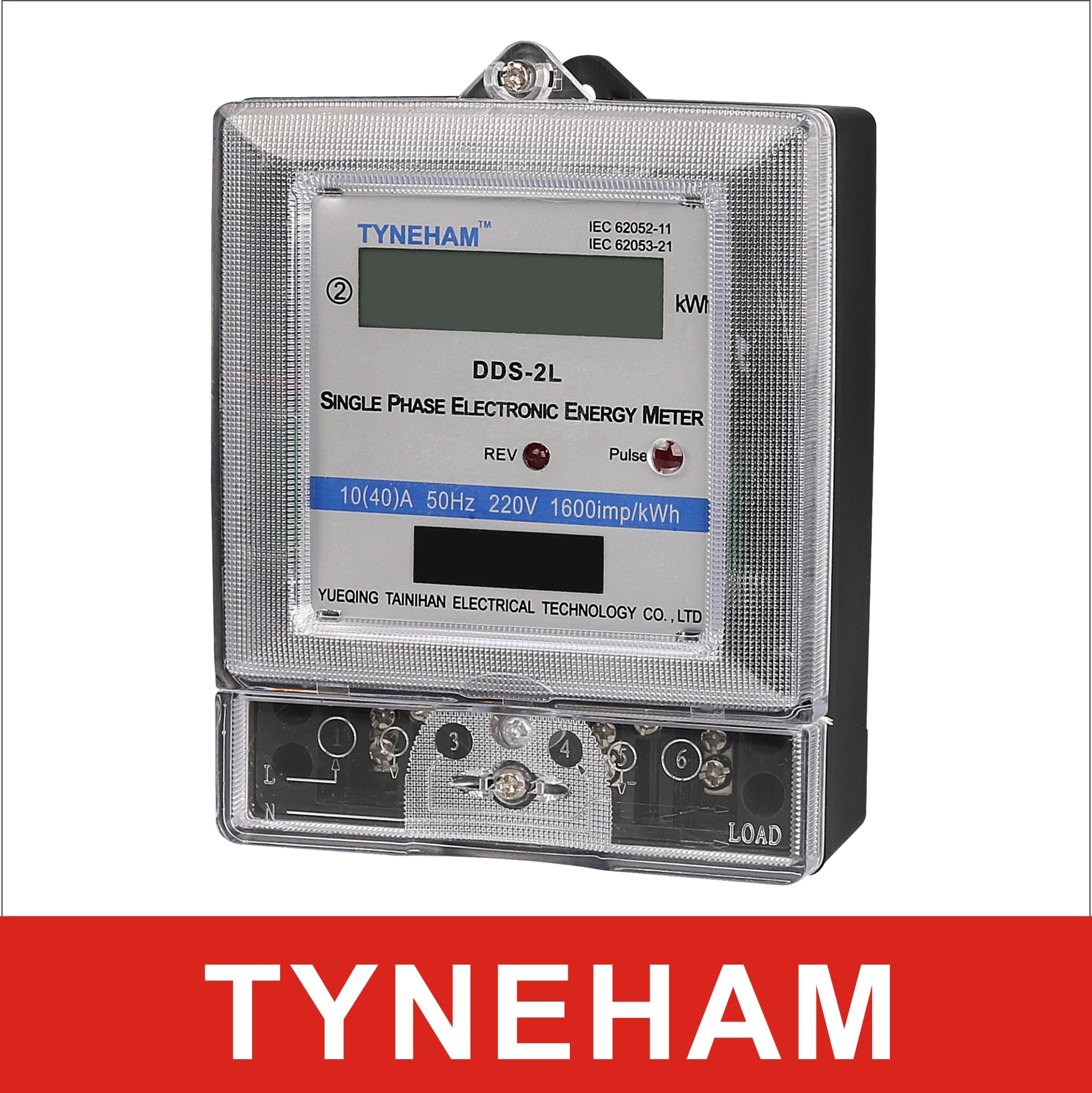 Transparent Cover 2 Wire Single Phase KWH Meter For Industrial Factory AC 220V-240V
