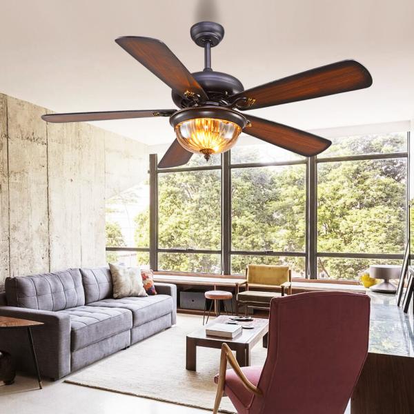 Buy cheap Westing Houses 52cm 110AC Black Crystal Ceiling Fan Light 5 Blades 3 Lampshades from wholesalers