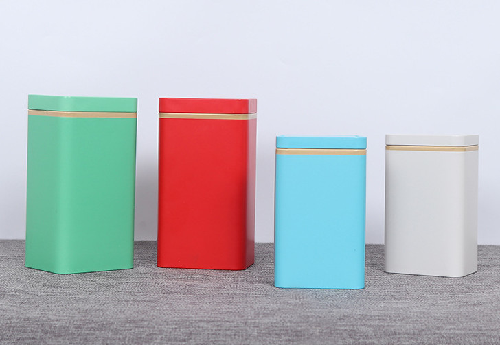 Mini Metal Tea Tin Boxes Packaging 0.23mm thickness Customized
